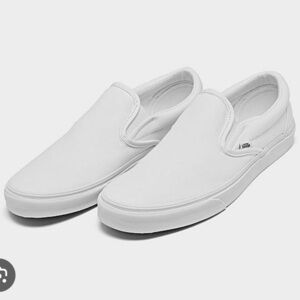 White Slip On Vans